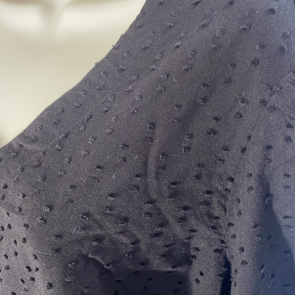 Croft & Barrow textured black on black polka dots top - Picture 4 of 15